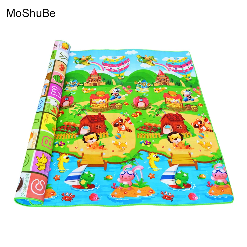 

Blanket Baby Play Mat Crawling Mat Double Surface Baby Carpet Rug Car+Dinosaur Farm Ocean Developing Mat for Children Game Pad