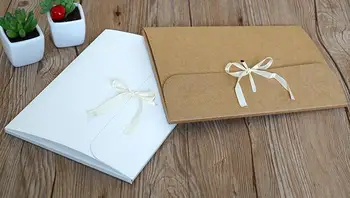 

20pcs 24*18*0.7cm Retro Kraft paper envelope gift box White paperboard Silk scarves tea packaging boxes