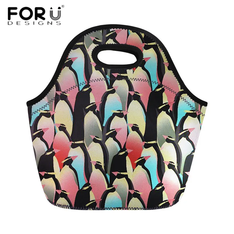 

FORUDESIGNS Insulated Thermal Lunch Bags Funny Penguin Pattern Lunch Organizer Bag Children School Food Box Tote Bags Reusable