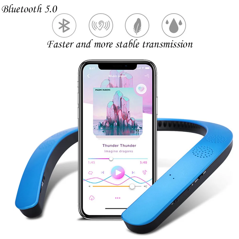 Новая мода шеи висит портативный Bluetooth 5 0 беспроводной сабвуфер Спорт