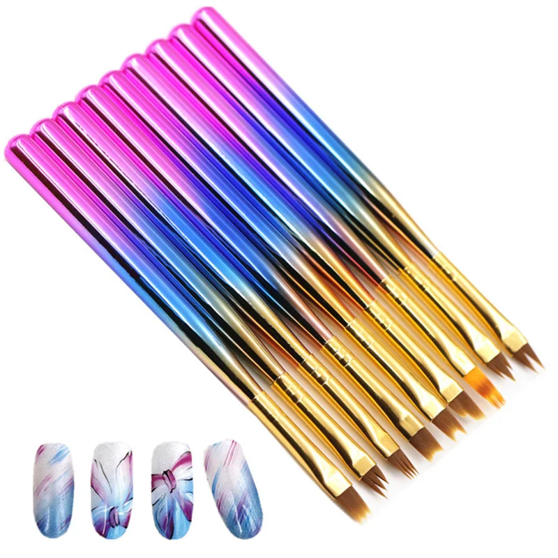

1pcs Portable Nail Art Handle Liner UV Gel Gradient Acrylic Painting Cuticle Remove Nail Painting Tool Manicure Tools