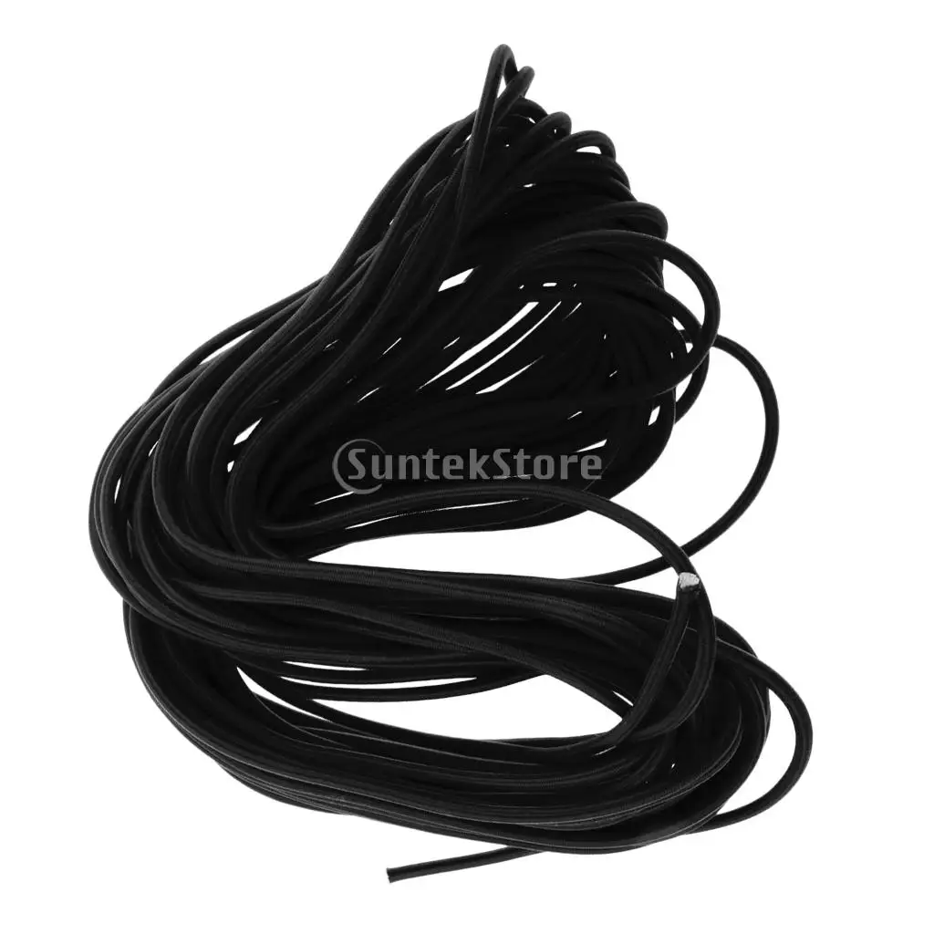 Black/Orange 4mm Marine Bungee Rope Shock Cord Car Truck Roof Racks Trailers Boats Kayaks Tie Down 0.5 2 20 30 50 75m