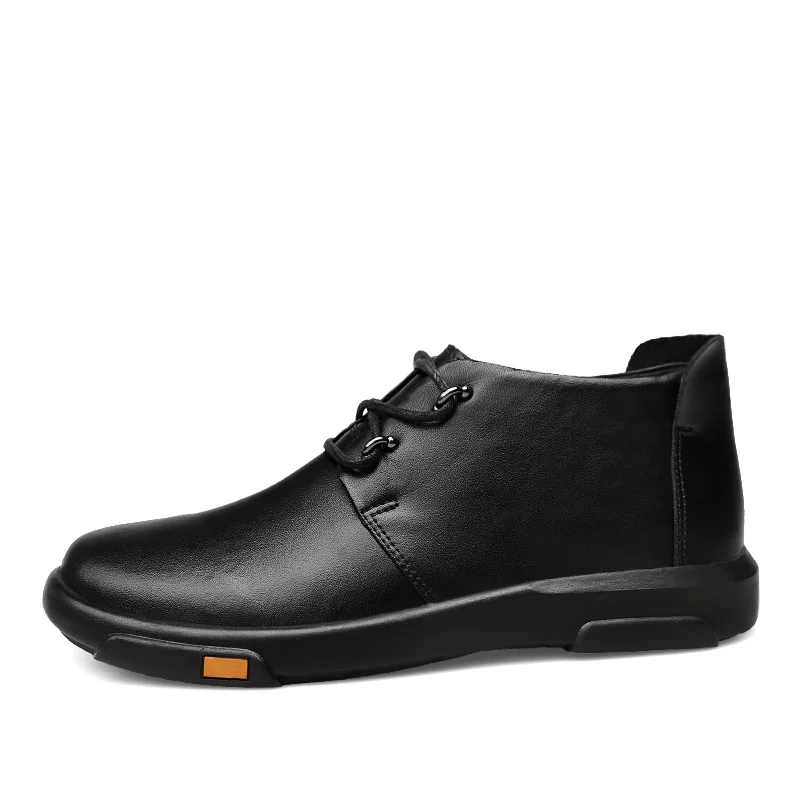 CLAX/мужские кожаные ботинки; коллекция года; сезон весна-осень; кожаные ботинки кэжуал; мужские ковбойские ботинки; дизайнерская мягкая прогулочная обувь ручной работы - Цвет: Black