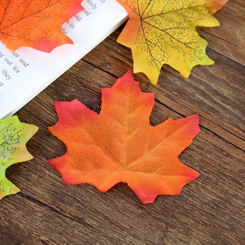 7cm Artificial Silk Maple Leaves for Photography Props Craft Fake Vivid Leaf for Photos background DIY Scrapbooking Decoration