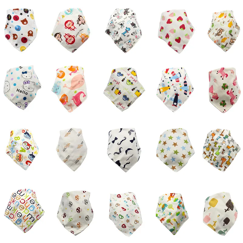 

33 Styles Baby Bibs Bandana Burp Cloths Monkey Bibs Toddler Triangle Infant Bandana Bibs Cotton Double Button Snap Triangle Bibs