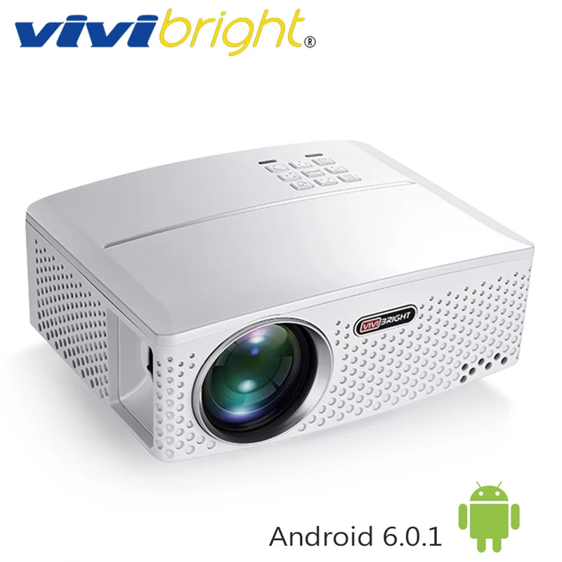 

VIVIBRIGHT 1800 Lumens LED Projector GP80 / UP. (Optional Android 6.0.1, WIFI, Bluetooth Simple Beamer) for TV LED Home Theater