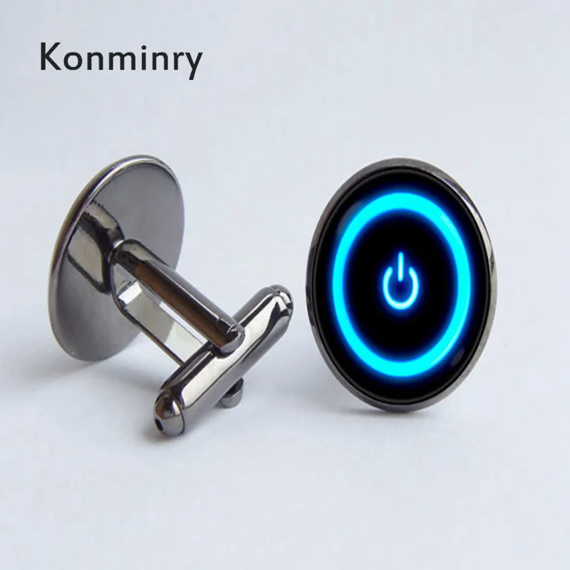 Konminry кнопка питания электронная лампа синий символ мощности переключатель Tech Gamer