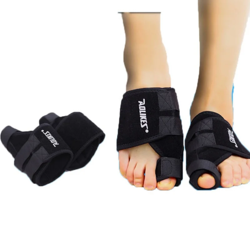 Черный Защита для щиколотки косточка на большом пальце кость пальца ноги коррекции вальгусной стопы движением пальца защиты