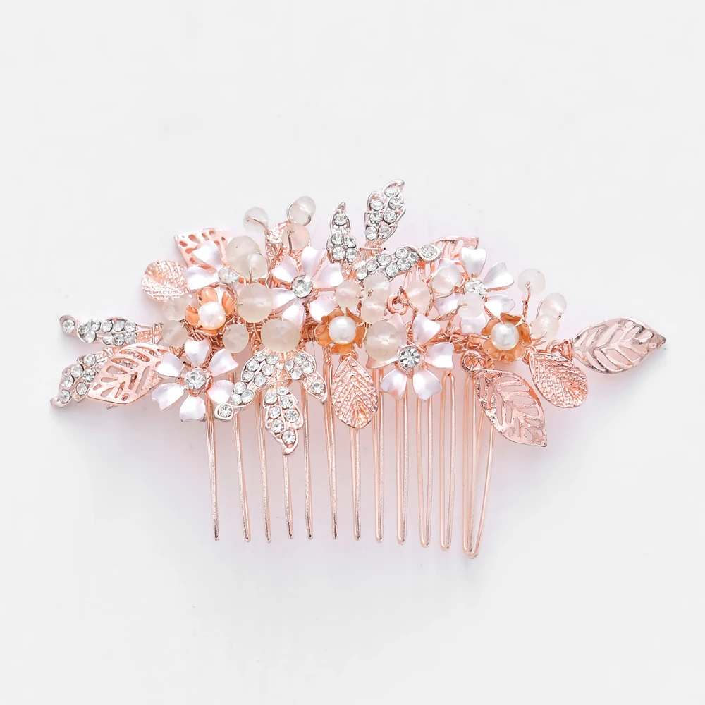 rose gold bridesmaid hair accessories