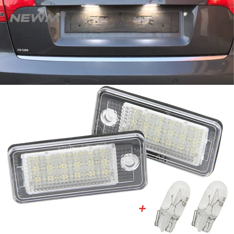 2piece White 18 LED 3528 SMD License Plate Lights Lamps Bulbs for AUDI