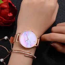 Простые ретро Кварцевые женские часы для отдыха, повседневные кварцевые наручные часы с ремешком-сеткой, аналоговые наручные часы montre femme