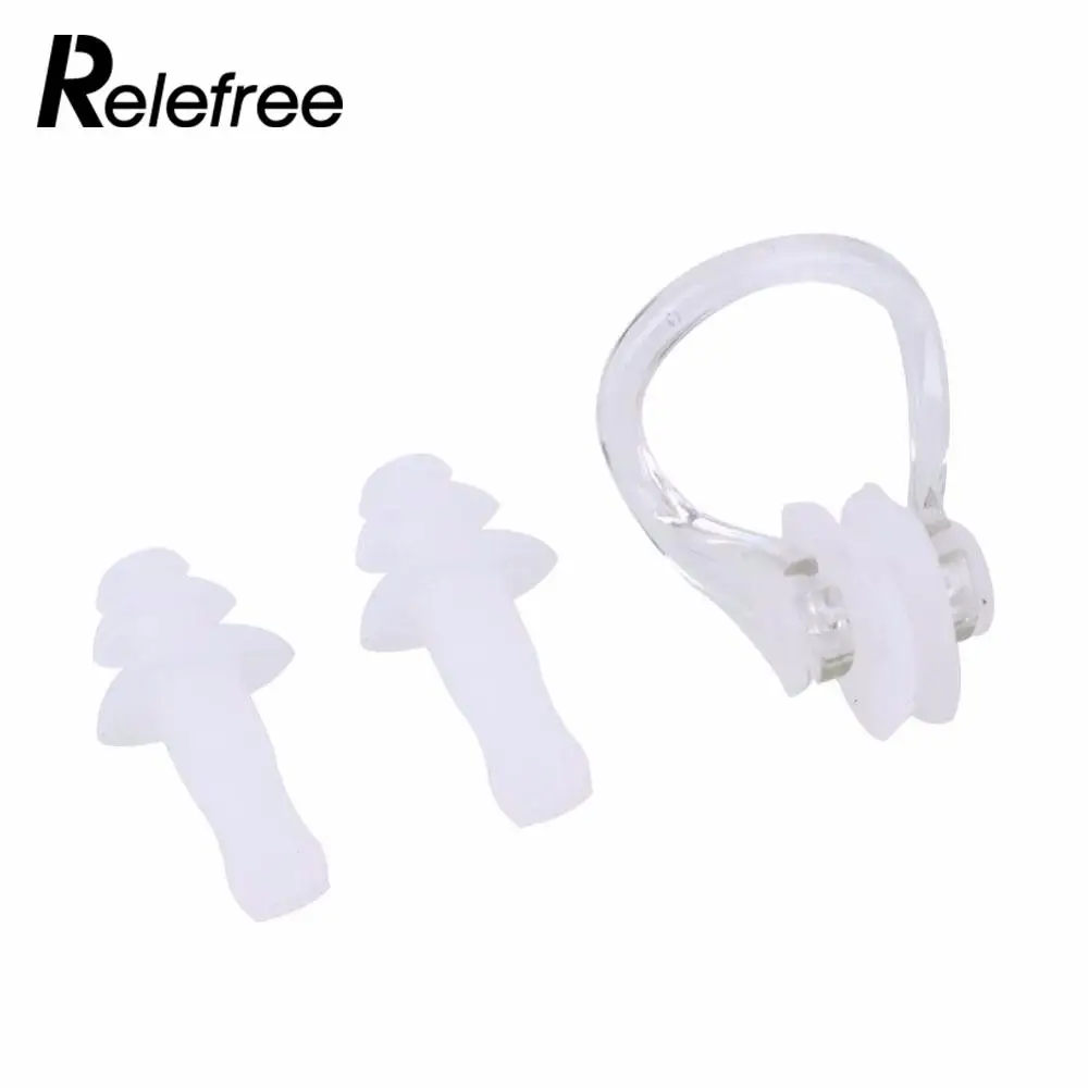 Soft Silicone Swimming Earplugs Nose Clip Swim Waterproof Kit Diving Case Set Swimming Pool Accessories Water Sports
