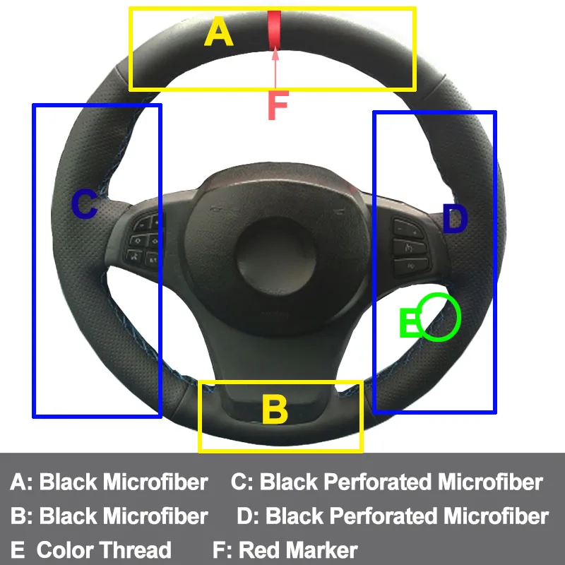 HuiER ручного шитья чехол рулевого колеса автомобиля для BMW E83 X3 2003-2005 2006 2007 2008 2009 2010 E53 X5 2004-2006 автомобильный протектор