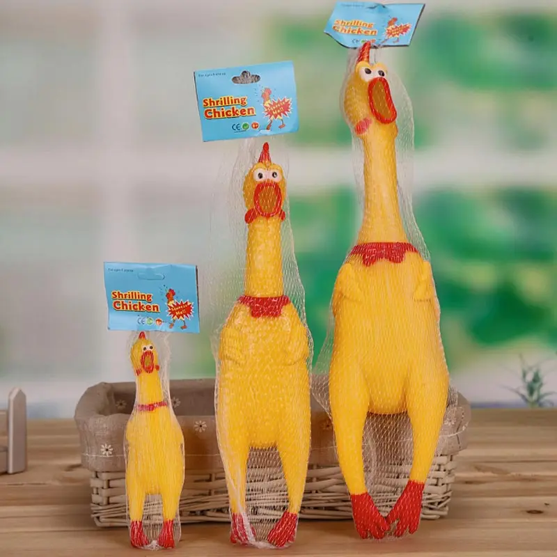 17CM Yellow Rubber Screaming Chicken Screaming Chicken Squeeze Sound