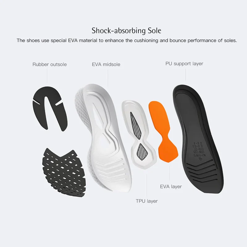  Xiaomi Mijia Sports Shoes Sneaker 2 Uni-Mould Techinique New Fishbone Lock System Elastic Knitting 
