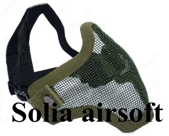 

High Quality Unisex Outdoor Hiking Mask Airsoft Metal Mesh Half Face Protect Mask