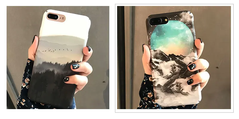 Landscape Hard Phone Case For iPhone 6 6 S Plus 7 7Plus Fundas Cover Case For iPhone 8 8 Plus X XS XR Max 6S Cases Coque Shell (7)