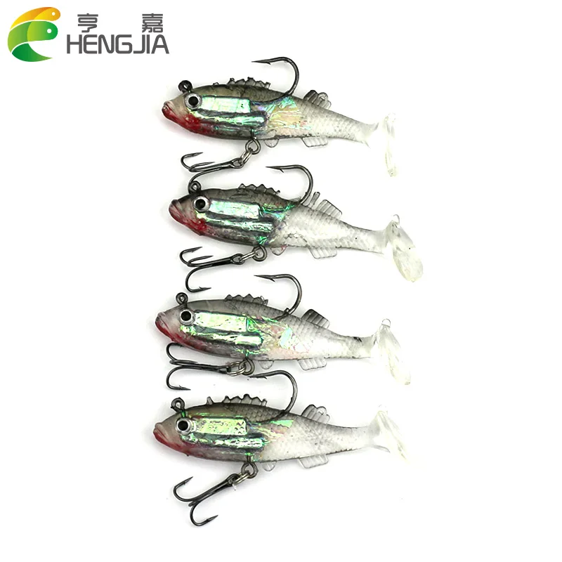 Buy 4pcs Silicone Rubber Soft Lures Worm Fishing Baits