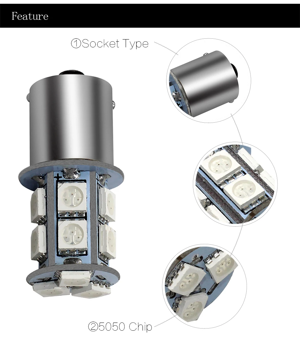 1156 BA15S 13 SMD белый светодиодный лампа p21w R5W R10W 1157 светодиодный автомобильные лампы сигнала поворота Фары заднего хода автомобиля светильник Хвост Парковка 12V