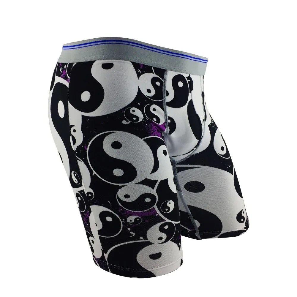 

Unique Tai Chi Print Sexy Men's Boxer Underwear Plus Size Cotton Male Boxer Shorts Long Leg Plus Size Underpants Breathable 5XL
