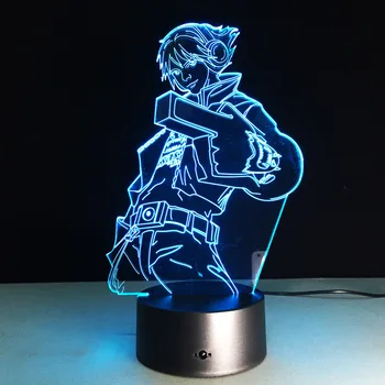 

LOL EzrealHot Cartoon Game Figure 3D LED USB Lamp Illusion Atmosphere Colorful Night Light Cool Boy Room Decoration Kids Toys