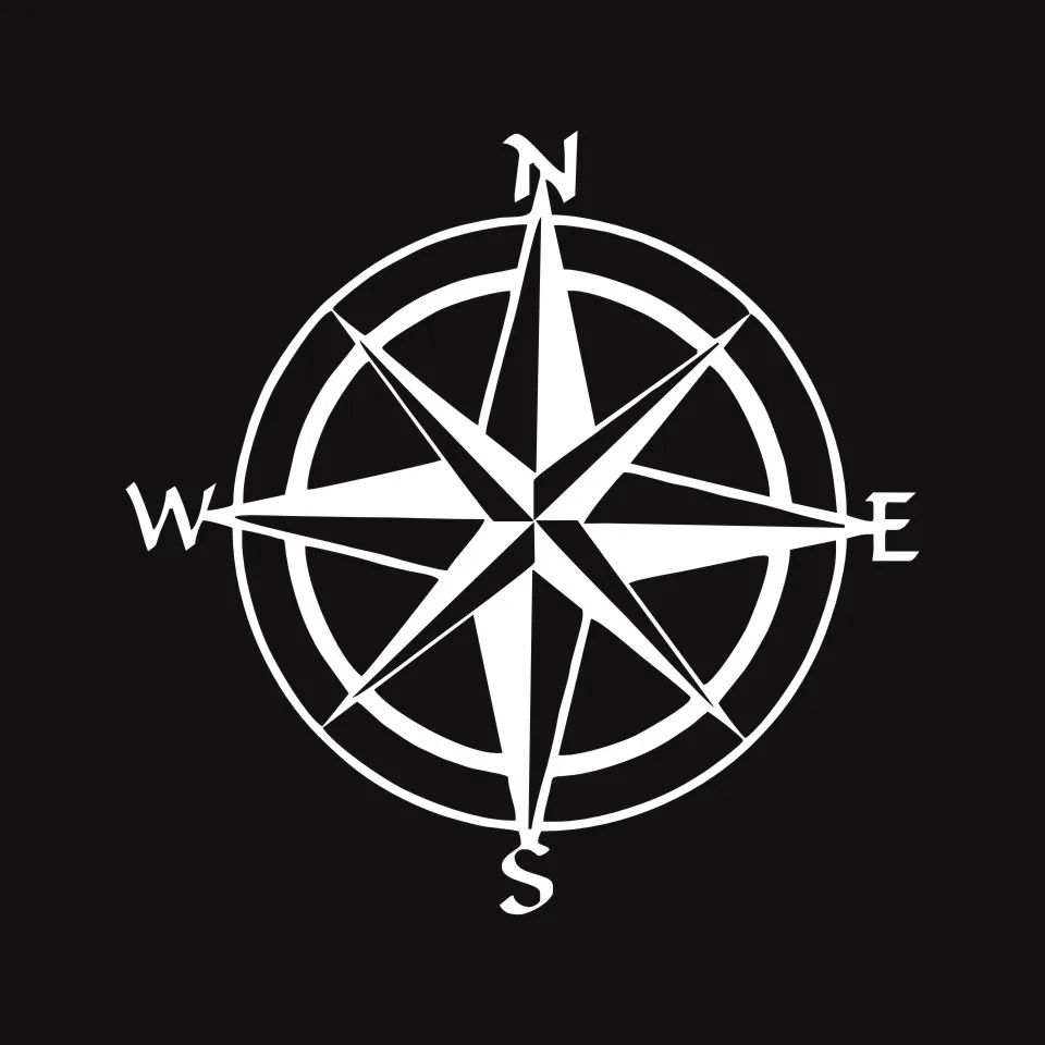 Cunymagos Car Styling Compass Travel Wanderlust Direction NSWE Car Stickers Creative Funny Car Body Door Window Wall Decal Sticker 1515cm (6)