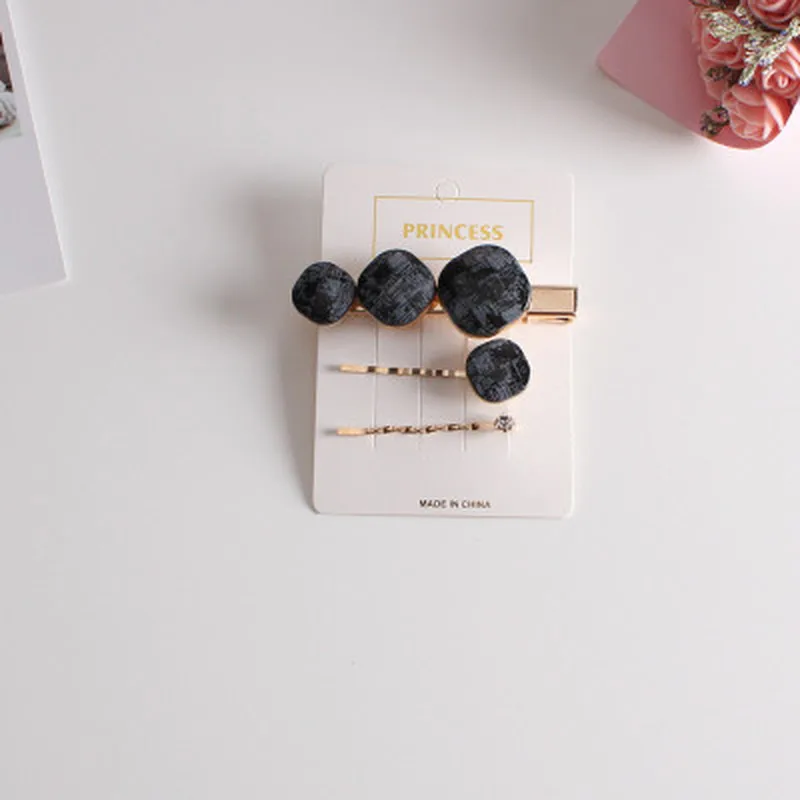 3PCS/Set Vintage Fashion Korean Women Imitiation Pearl Hair Clip Button Hairband Bobby Pin Barrette Hairpin Accessories New