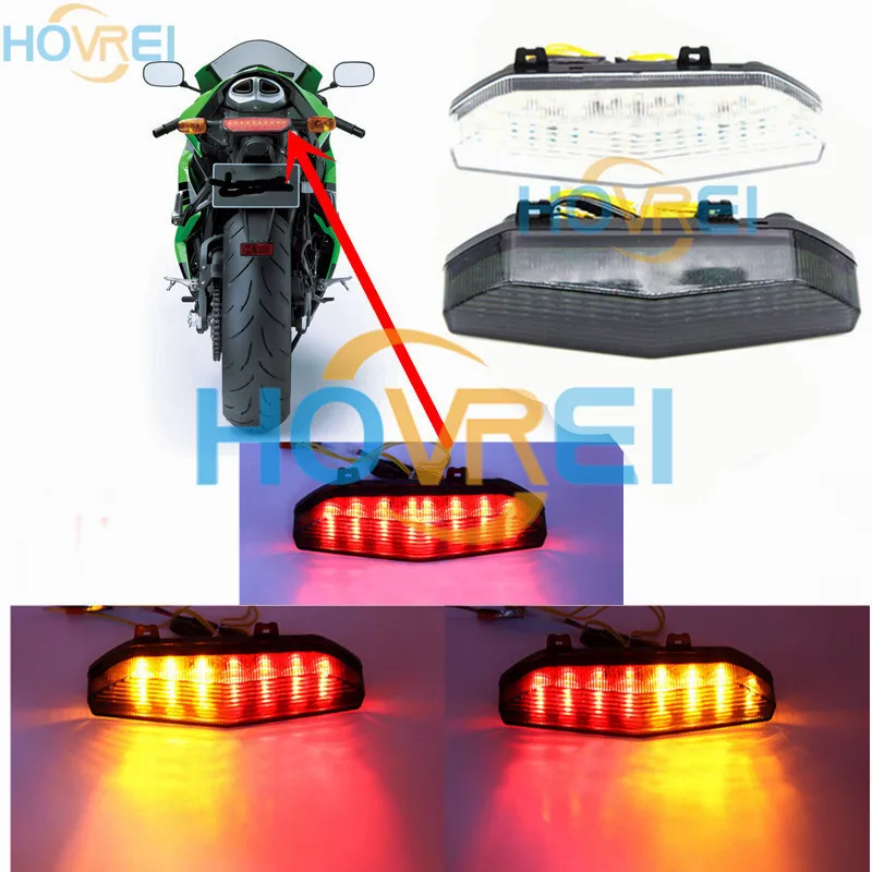 

motorcycle Brake Lights For Kawasaki Ninja ZX-6R ZX6R 2007-2008 Rear Tail Light Brake Turn Signals Integrated LED Light