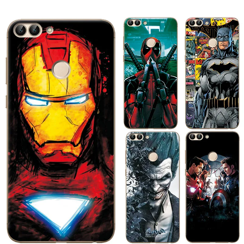 

Charming Painted Case Cover For Huawei P Smart Marvel Avengers Soft TPU Phone Case Fundas For Coque Huawei P Smart PSmart 5.65"