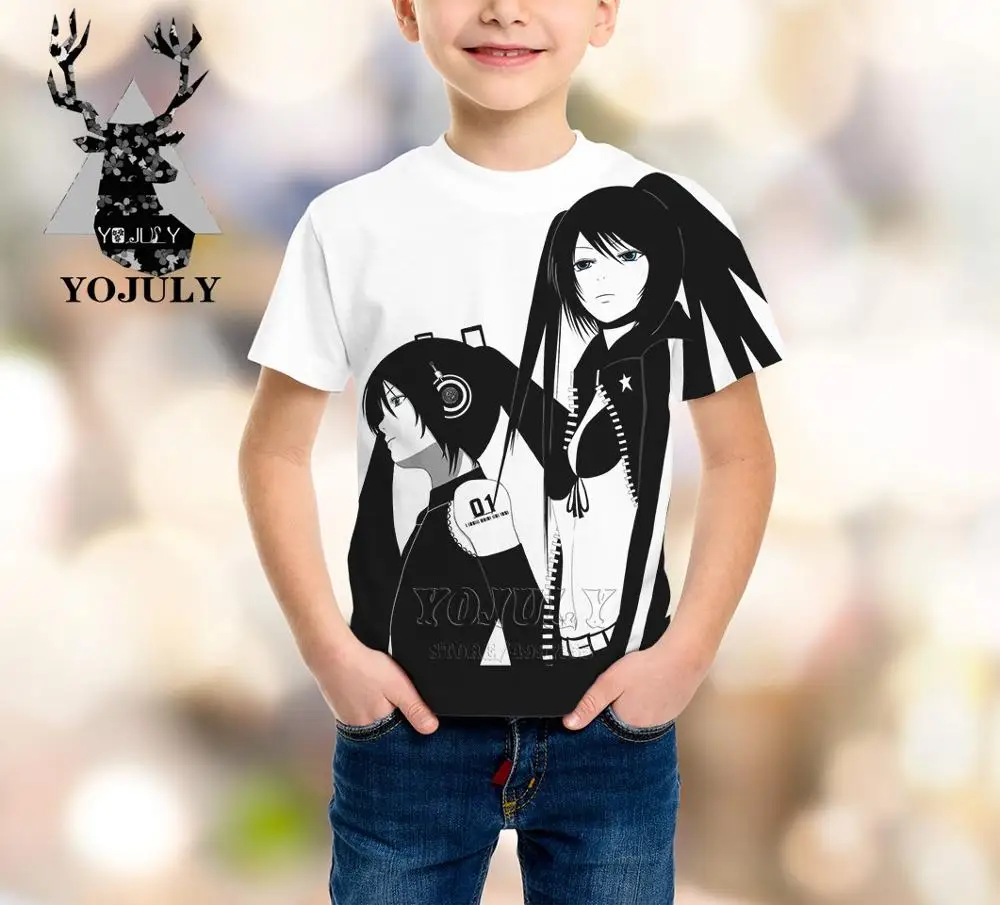 YOJULY/детская одежда с 3D принтом BLACK ROCK SHOOTER для маленьких мальчиков и девочек