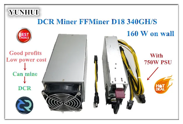 Быстрая FFMiner D18 340GH/S 160 Вт мини и низкая эффективность шума выше, чем Innosilicon D9 для DCR 56DB(с PSU