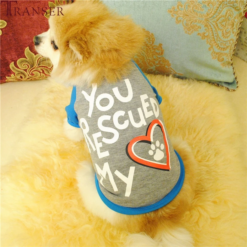 Трансер Одежда для собак, вы спасли мое сердце маленькая собака футболка пальто Одежда для щенка любимца поставка 80309