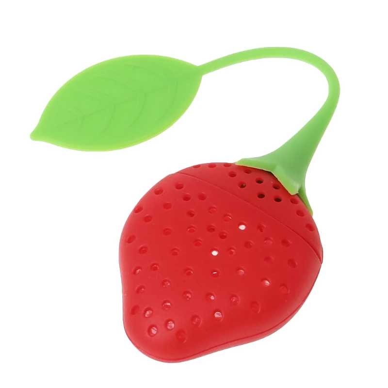 

Cute Silicone Strawberry Tea Leaf Strainer Herbal Spice Infuser Filter Diffuser Random Color