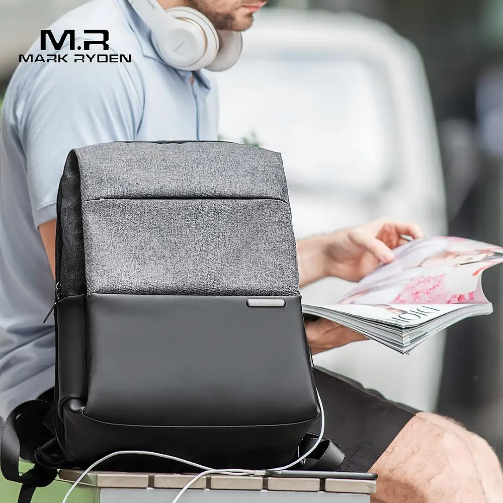 Mark Ryden мужской рюкзак большой емкости для подростков, мужской рюкзак Mochila с защитой от воров, рюкзак для ноутбука с usb зарядкой 15,", водонепроницаемый