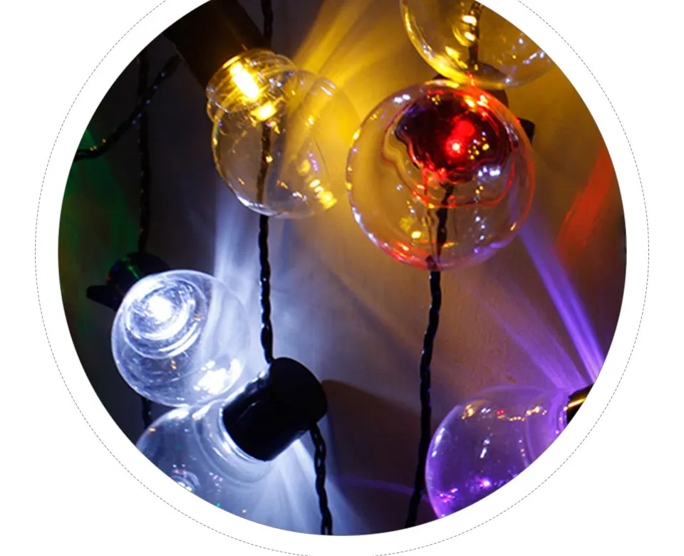 Solar Garland LED String Light Balls Outdoor Party Wedding Garden Light Chain (15)