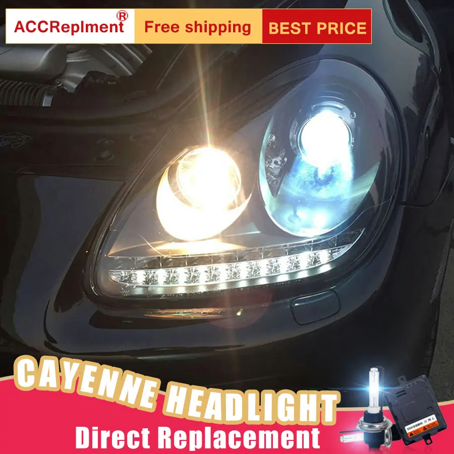 2 шт. светодиодный ные фары для Porsche Cayenne 2004 2006 Автомобильные ангельские глазки