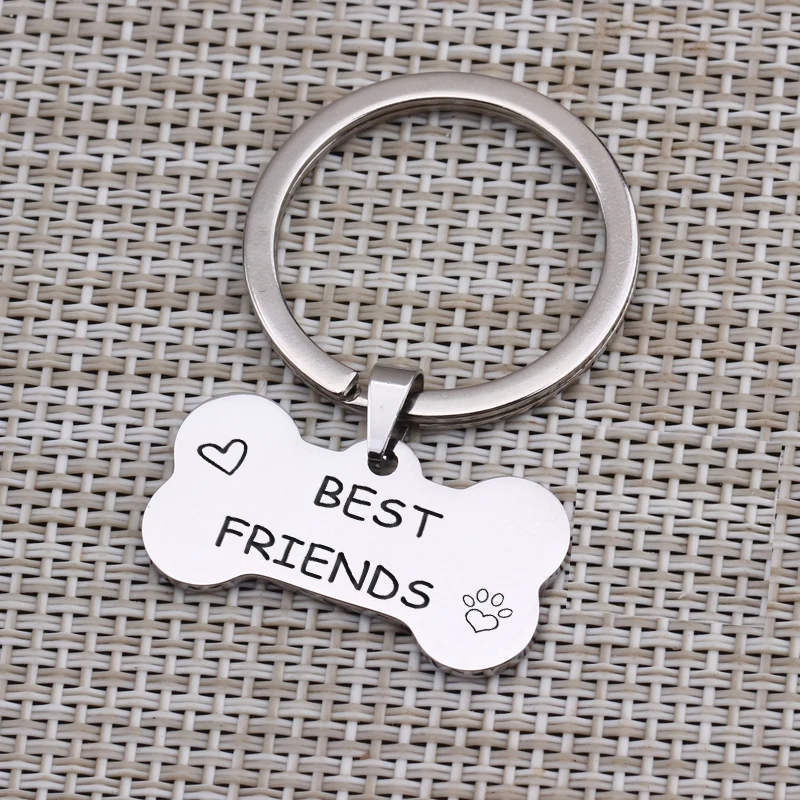 Брелок для ключей Best Friends подарок 1 шт. брелок в форме костяной формы собак и