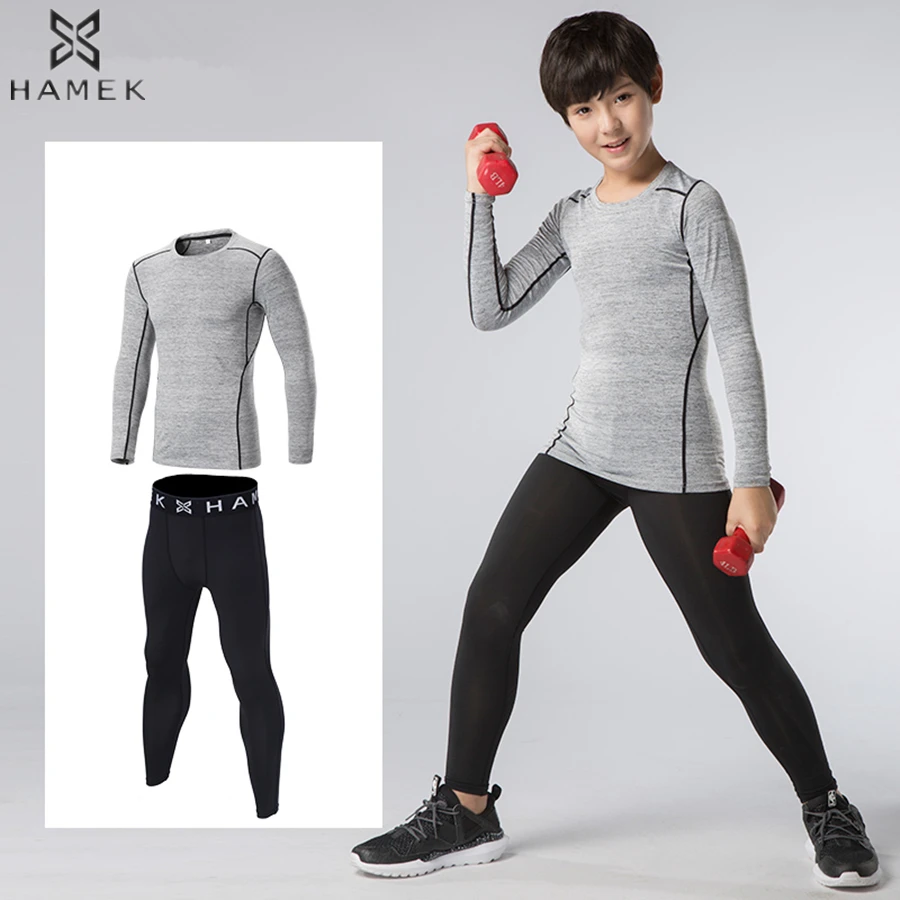 

Kids Compression Base Layer Running Sets Pants Tracksuit Fitness Tights T-shirts Leggings Basketball Gym Sports Suits Sportswear