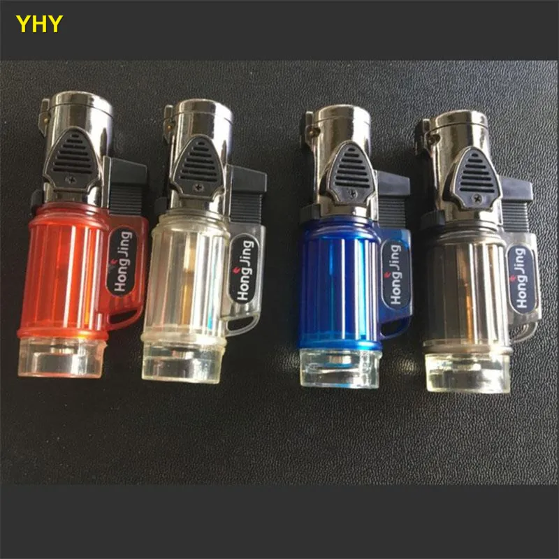 

100% High Quality Guarantee Windproof Triple Jet Flame Torch Cigar Lighter Refillable Gas Cigarette Cigar Lighter with Keychain