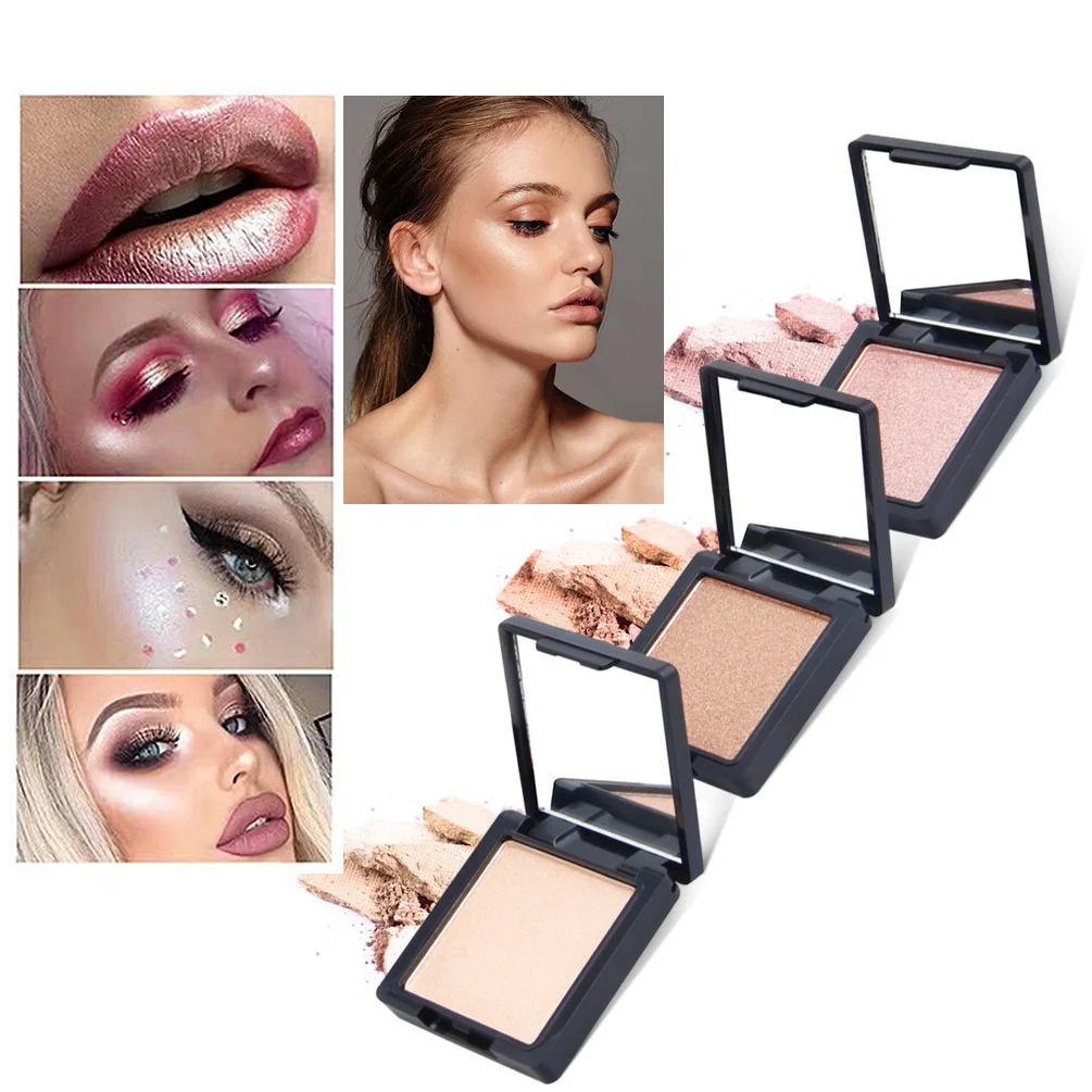 

1PC Beauty Makeup Shimmer Highlighter Trimming Contouring Face Cosmetics Pressed Powder Highlight Palette Brighten Skin TSLM2