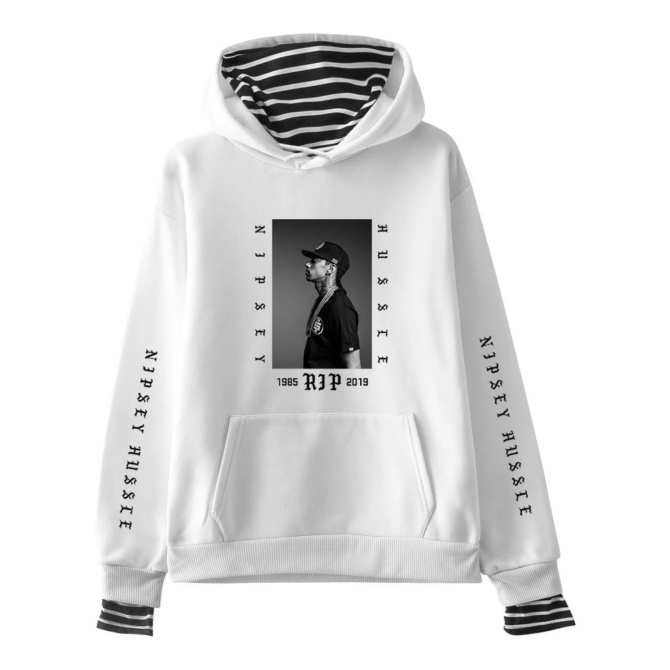 Nipsey Hussle R.I.P Women Fake Two Piece Hoodie Hoody 2019 Street Popular Winter Sweatshirt Women's Harajuku Hooded Hoodies 2XL Nipsey Hussle R.I.P Women Fake Two Piece Hoodie Hoody 2019 Street Popular Winter Sweatshirt Women's Harajuku Hooded Hoodies 2XL