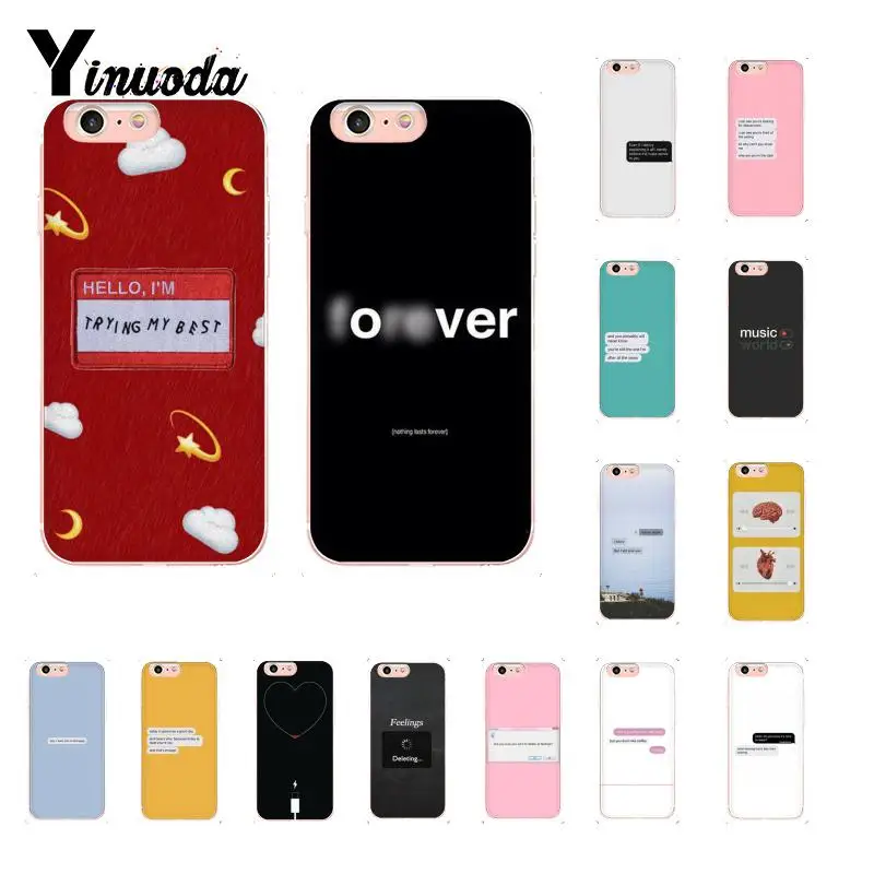 

Yinuoda Funny Picture Simple Text Black Soft Shell Phone Cover for iPhone 8 7 6 6S Plus 5 5S SE XR X XS MAX Coque Shell