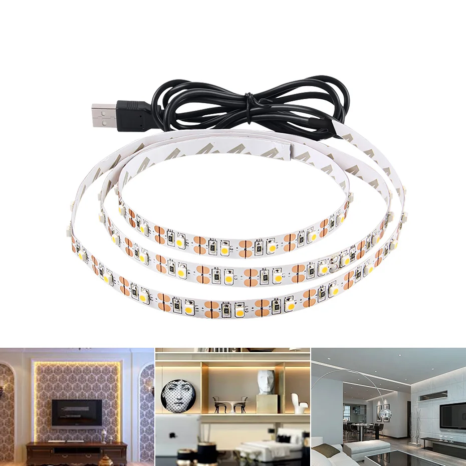 

IP20 IP65 LED Strip Light USB Waterproof 5V LED Diode Tape Flexible Ribbon Led Stripe SMD2835 TV Backlight White/Warm White