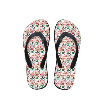 

Fashion Summer Beach Flip Flops Women Slippers Sandals Painting Art Printing Lady Flats Shoes HOT 3D Cute Nurse Printed