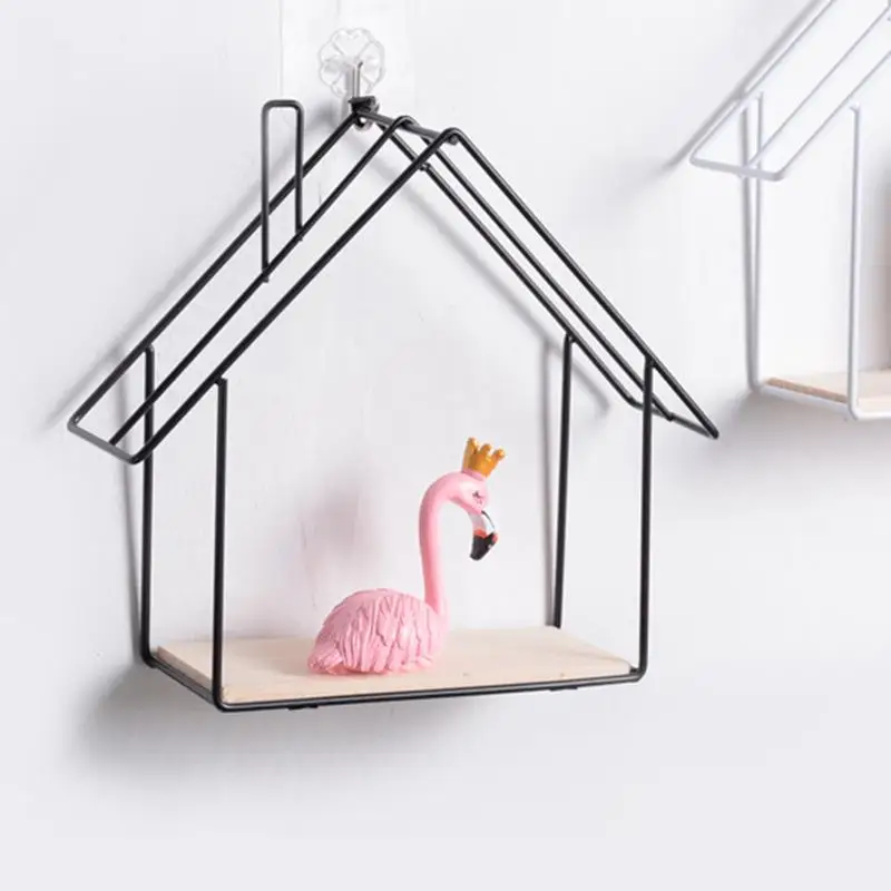 Креативный минималистичный японский крючок для гостиной настенный стеллаж для хранения железа в форме маленького дома настенная вешалка декоративная полка