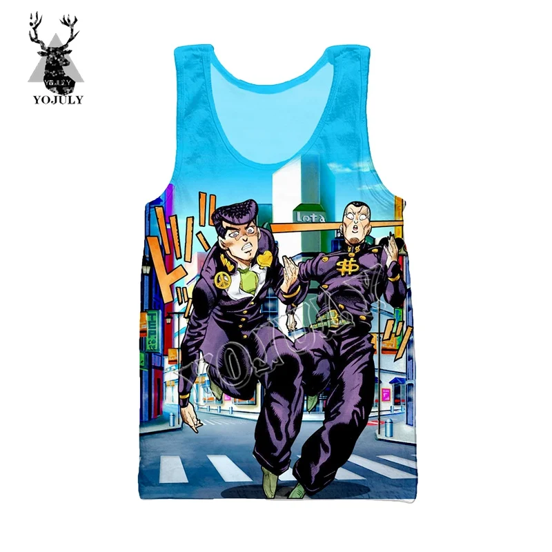 

YOJULY Summer Unisex sleeveless shirts 3D Print Anime JoJo Bizarre Adventure Men Vest Women Casual Funny Tops Clothing Ve23