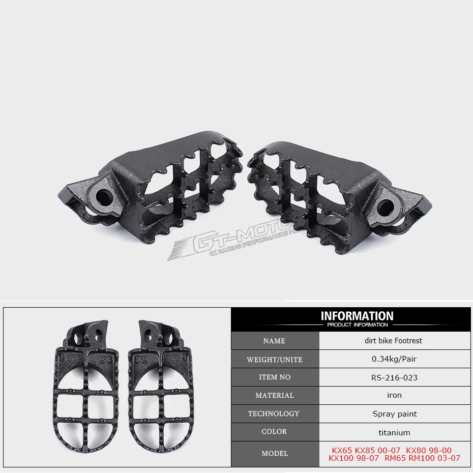 Dirt Pit Bike Подножки для мотоцикла для ног подножки для Kawasaki KX65 KX85 2000-2007 KX80 1998-2000 KX100 1998-2007 RM65 RM100