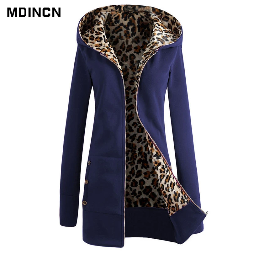 Толстовки женская одежда онлайн шоппинг Хеджирование длинная секция плюс бархатные женские толстовки с леопардовым принтом LR2