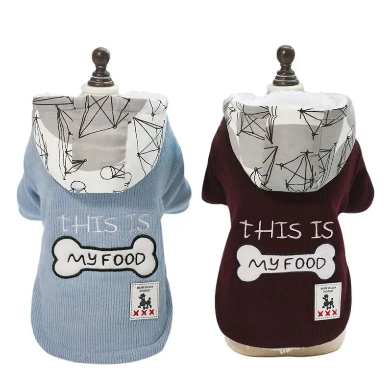 

Pet Autumn and Winter Cloth Supplies Pet Dogs Warm Cloth with Caps Jacket Bone Pattern Coats for Small Medium Dogs Puppy