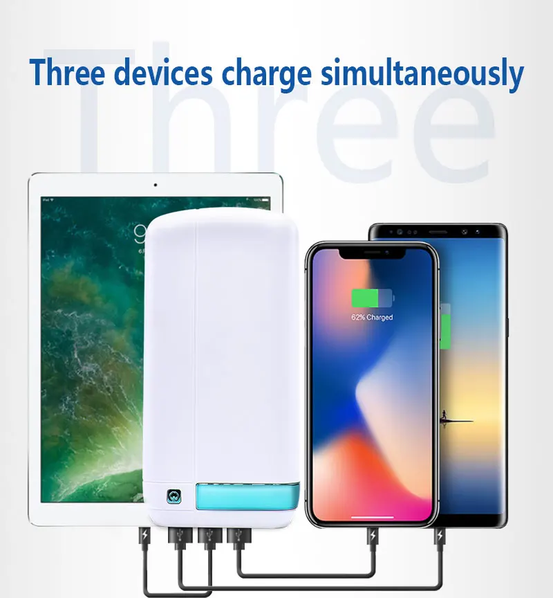 30000 мАч Внешний аккумулятор универсальный внешний портативный тройной USB